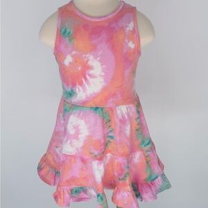 Crewcuts Size 3 Pink Tie Dye Ruffle Hem Cotton Dress